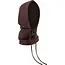 Glimz Wintercapuchon bruin 3-in-1 met 30% wol, nekwarmer en verstelbare koorden voor dames in winter
