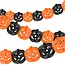 Glimz Halloween slinger pompoen 3 m met grote decoraties van 17 x 17,5 cm voor muur en raam