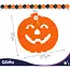 Glimz Halloween slinger pompoen 3 m met grote decoraties van 17 x 17,5 cm voor muur en raam
