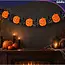 Glimz Halloween slinger pompoen 3 m met grote decoraties van 17 x 17,5 cm voor muur en raam