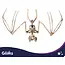 Glimz Vleermuisskelet 30 cm hangdecoratie voor Halloween in botkleur