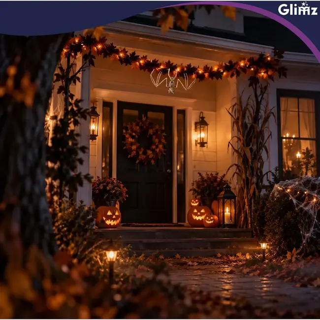 Glimz Vleermuisskelet 30 cm hangdecoratie voor Halloween in botkleur