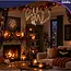 Glimz Vleermuisskelet 30 cm hangdecoratie voor Halloween in botkleur