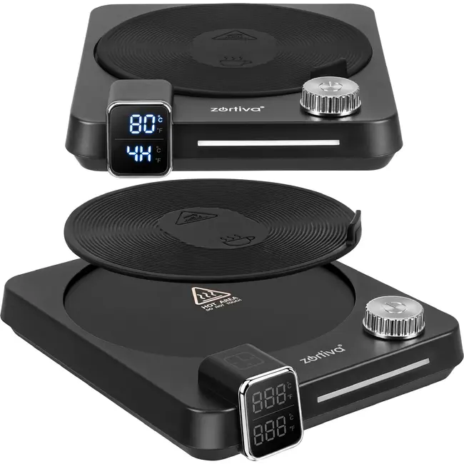 Zortiva Elektrische kopjesverwarmer 40 W met 9 temperatuurstanden, timer en dubbel digitaal display