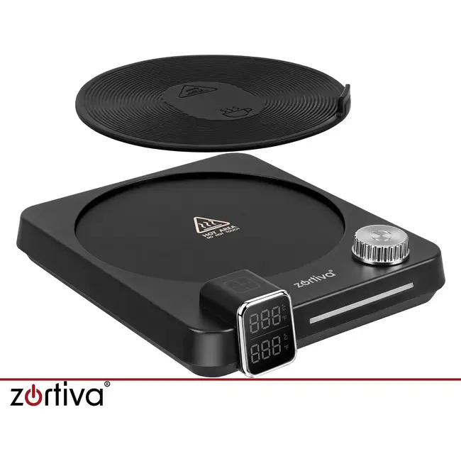 Zortiva Elektrische kopjesverwarmer 40 W met 9 temperatuurstanden, timer en dubbel digitaal display