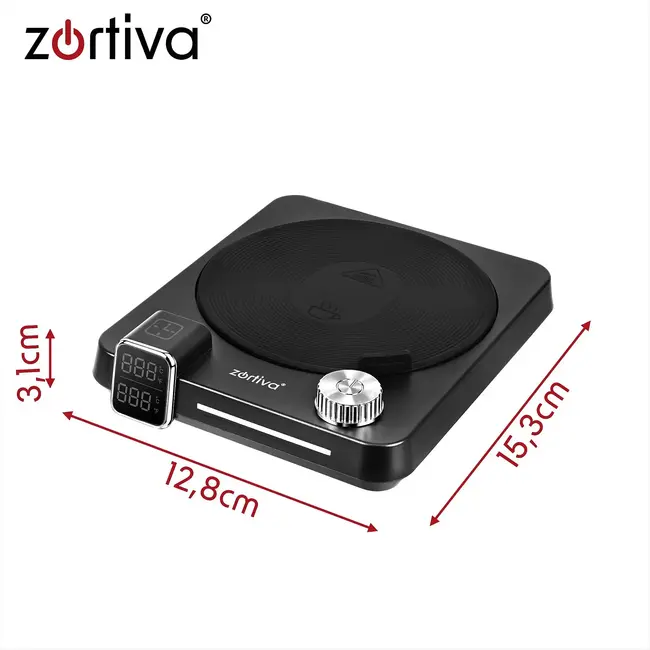 Zortiva Elektrische kopjesverwarmer 40 W met 9 temperatuurstanden, timer en dubbel digitaal display