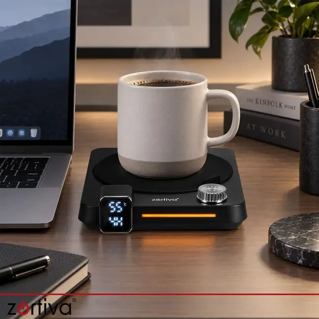 Zortiva Elektrische kopjesverwarmer 40 W met 9 temperatuurstanden, timer en dubbel digitaal display
