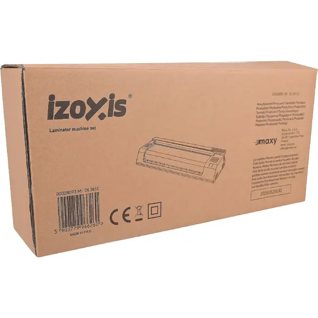 Izoxis A3-lamineermachine 430 W met snijmes, hoekrondmaker, warm en koud lamineren en 110 vellen folie