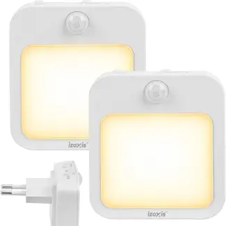 Izoxis LED-nachtlampje met bewegings- en schemersensor - 2 stuks met instelbare helderheid voor binnen