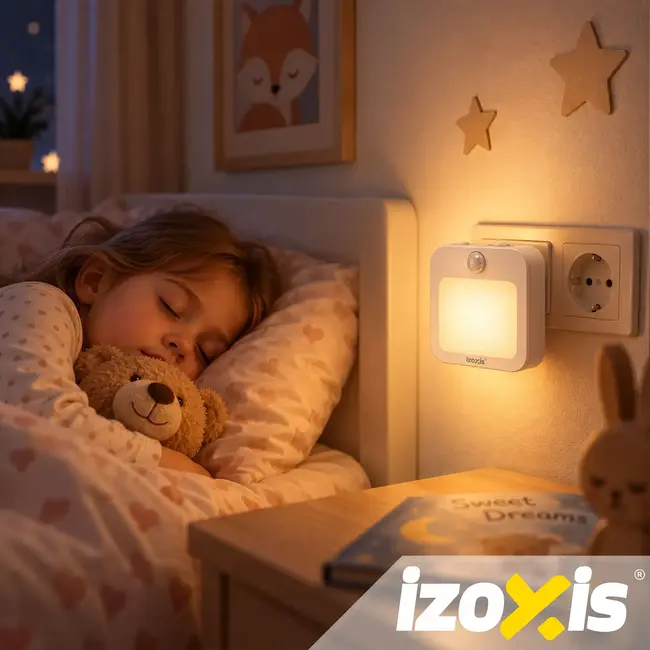 Izoxis LED-nachtlampje met bewegings- en schemersensor - 2 stuks met instelbare helderheid voor binnen