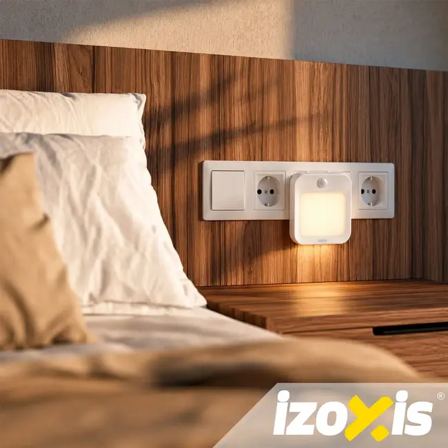 Izoxis LED-nachtlampje met bewegings- en schemersensor - 2 stuks met instelbare helderheid voor binnen