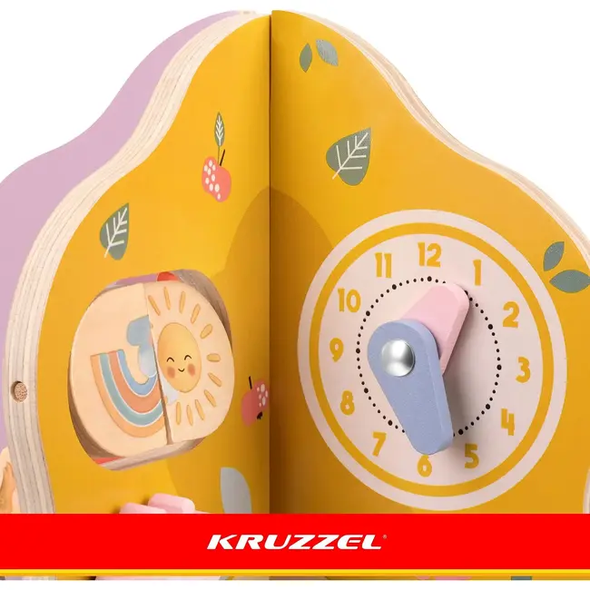Kruzzel Educatief houten speelgoed 10-in-1 boompje met kralen, tandwielen en klok voor kinderen