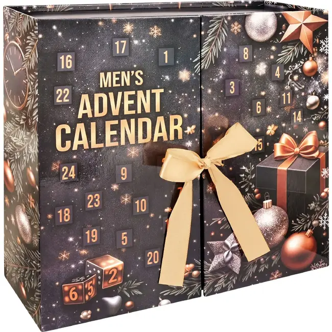 Kruzzel Adventskalender voor mannen met 24 cadeaus, gadgets, spelletjes en kerstaccessoires