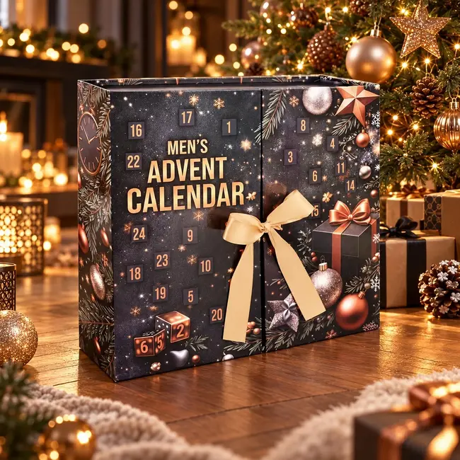Kruzzel Adventskalender voor mannen met 24 cadeaus, gadgets, spelletjes en kerstaccessoires