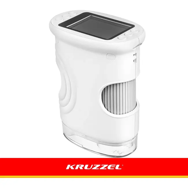 Kruzzel Digitale zakmicroscoop 1000x wit met 2 MP camera, 2 inch IPS-scherm, 8 LED-lampjes en USB-C