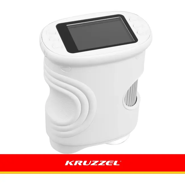 Kruzzel Digitale zakmicroscoop 1000x wit met 2 MP camera, 2 inch IPS-scherm, 8 LED-lampjes en USB-C
