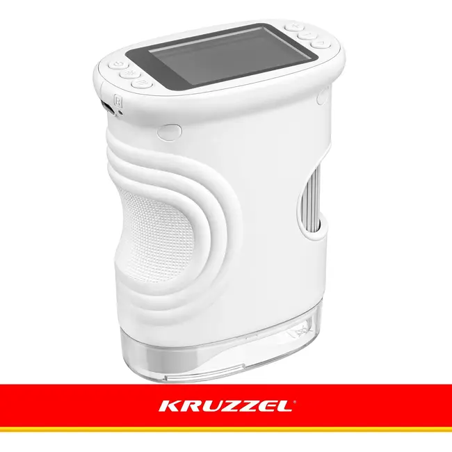 Kruzzel Digitale zakmicroscoop 1000x wit met 2 MP camera, 2 inch IPS-scherm, 8 LED-lampjes en USB-C