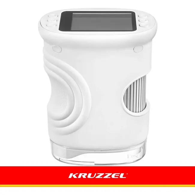 Kruzzel Digitale zakmicroscoop 1000x wit met 2 MP camera, 2 inch IPS-scherm, 8 LED-lampjes en USB-C