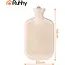 Ruhhy Warmwaterkruik 2 l beige met grijze pluche hoes, schroefdop en geschikt voor warm-koud gebruik