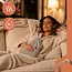 Ruhhy Warmwaterkruik 2 l beige met grijze pluche hoes, schroefdop en geschikt voor warm-koud gebruik
