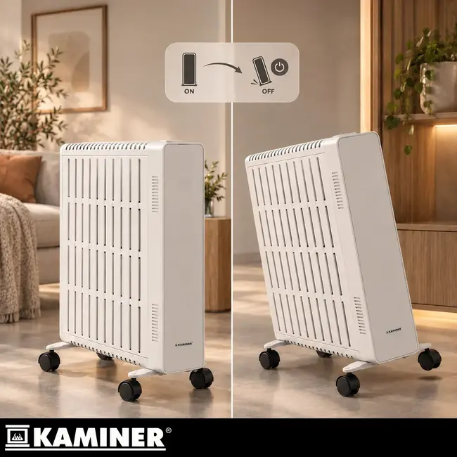 Kaminer Elektrische olieradiator 2500 W wit met 11 lamellen, thermostaat, WiFi en afstandsbediening