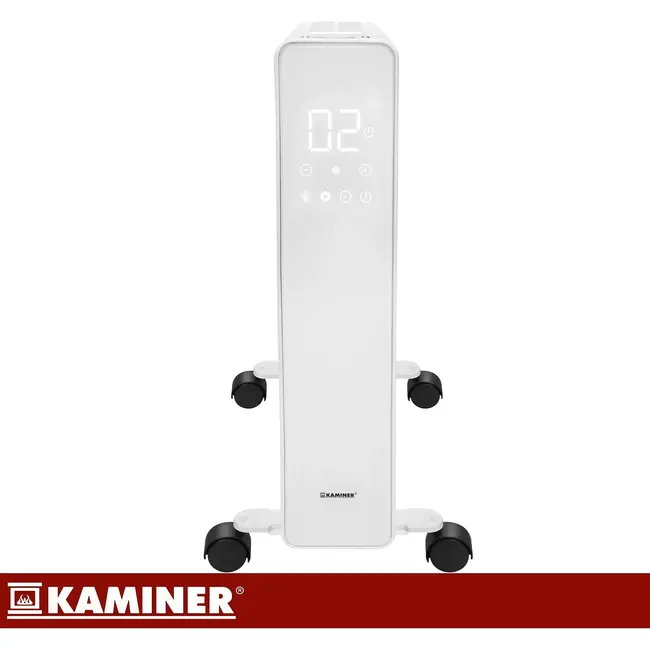 Kaminer Elektrische olieradiator 2500 W wit met 11 lamellen, thermostaat, WiFi en afstandsbediening