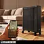 Kaminer Elektrische olieradiator 2500 W zwart met 11 lamellen, thermostaat, WiFi en afstandsbediening