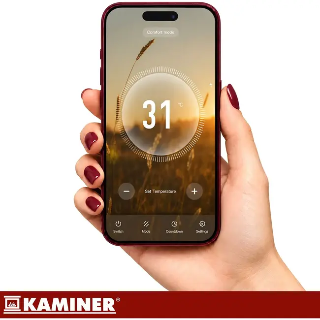 Kaminer Elektrische olieradiator 2500 W zwart met 11 lamellen, thermostaat, WiFi en afstandsbediening