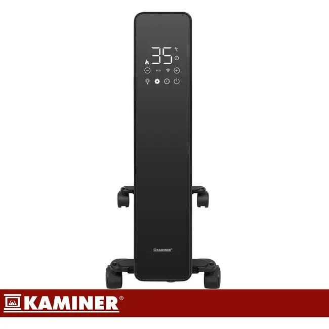 Kaminer Elektrische olieradiator 2500 W zwart met 11 lamellen, thermostaat, WiFi en afstandsbediening