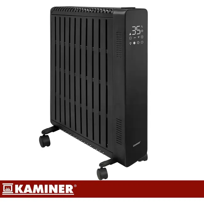 Kaminer Elektrische olieradiator 2500 W zwart met 11 lamellen, thermostaat, WiFi en afstandsbediening