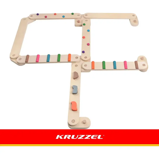 Kruzzel Houten evenwichtsbaan 14-delig met latten van 60 cm voor kinderen