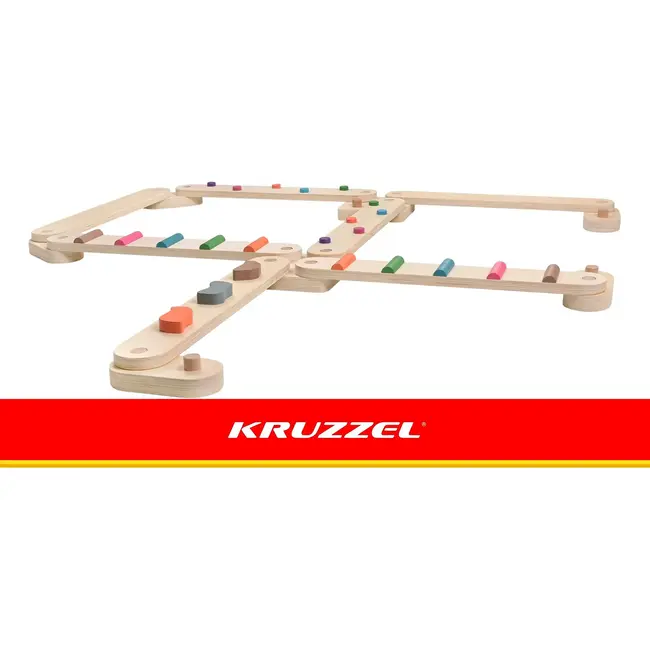 Kruzzel Houten evenwichtsbaan 14-delig met latten van 60 cm voor kinderen
