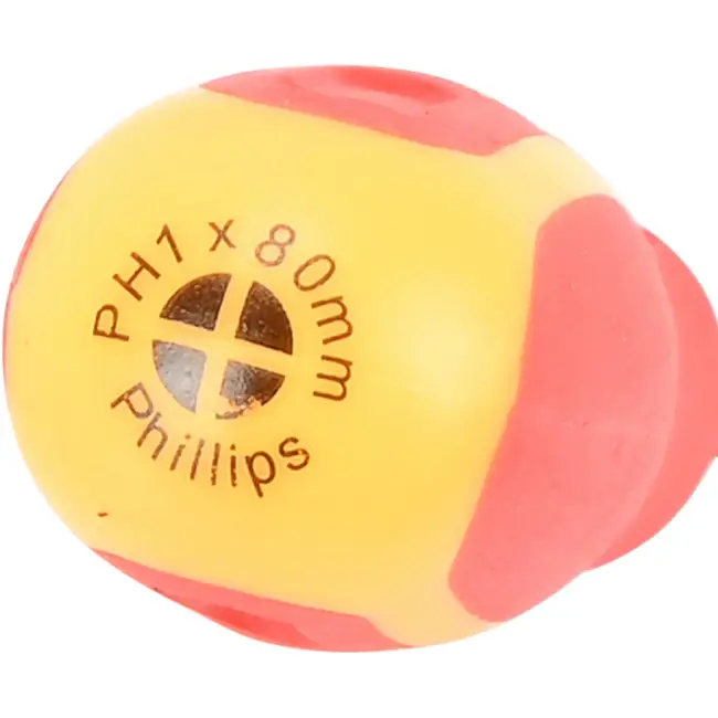Benson Kruiskopschroevendraaier PH1 - 80 mm - rood/geel - VDE