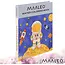 Maaleo Waterkleurboek astronaut met 24 vellen, 12 aquarelkleuren en waterpenseel voor kinderen