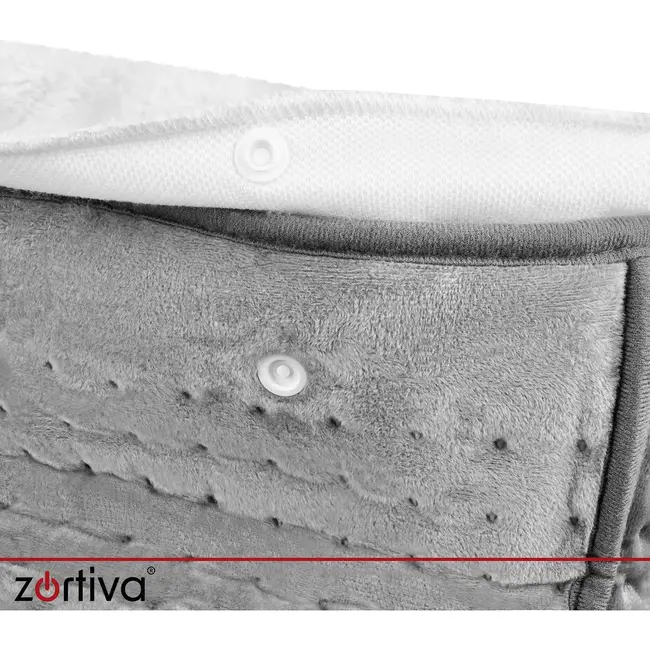 Zortiva Elektrische voetverwarmer 90 W - 10 warmtestanden, timer en wasbare binnenhoes - Grijs
