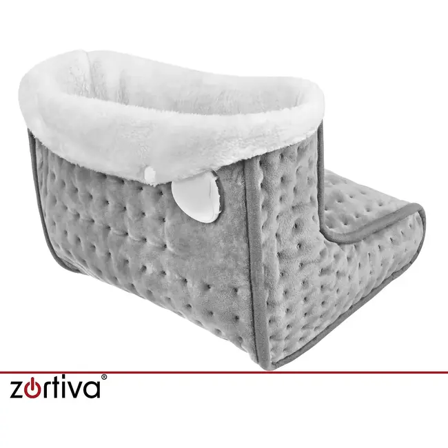 Zortiva Elektrische voetverwarmer 90 W - 10 warmtestanden, timer en wasbare binnenhoes - Grijs