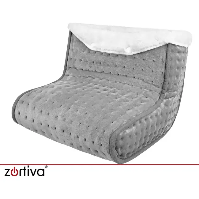 Zortiva Elektrische voetverwarmer 90 W - 10 warmtestanden, timer en wasbare binnenhoes - Grijs