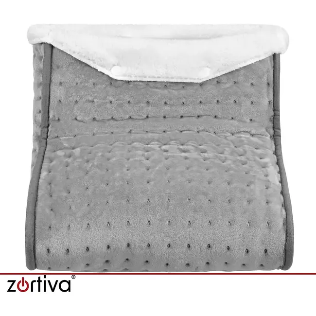Zortiva Elektrische voetverwarmer 90 W - 10 warmtestanden, timer en wasbare binnenhoes - Grijs