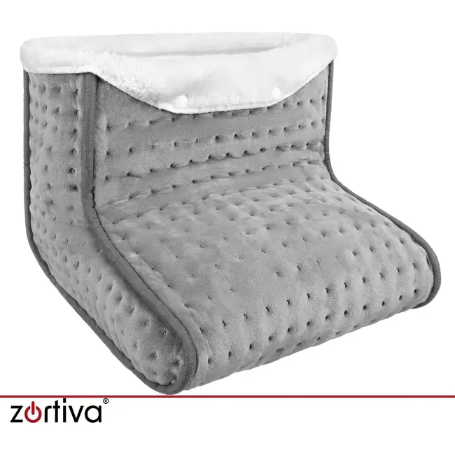 Zortiva Elektrische voetverwarmer 90 W - 10 warmtestanden, timer en wasbare binnenhoes - Grijs