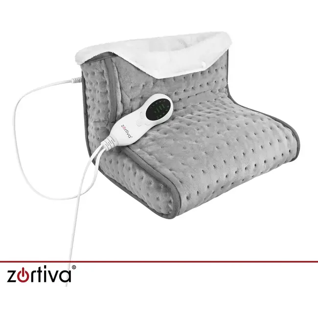 Zortiva Elektrische voetverwarmer 90 W - 10 warmtestanden, timer en wasbare binnenhoes - Grijs