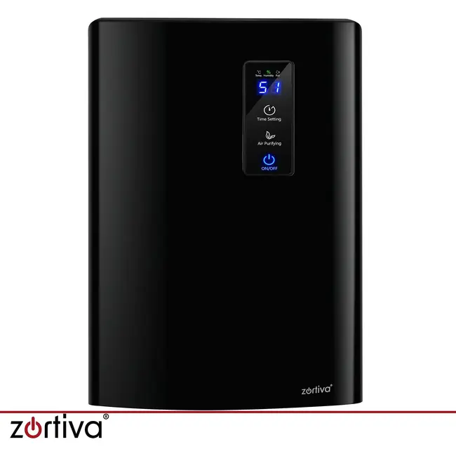 Zortiva Elektrische luchtontvochtiger 90 W - 1,5 liter, timer en luchtreiniging - Tot 30 m²