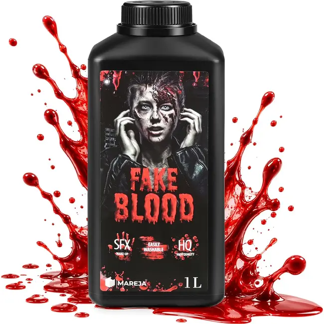 MAREJA Kunstbloed 1000 ml - Intens rood nepbloed voor Halloween, horror make-up en cosplay