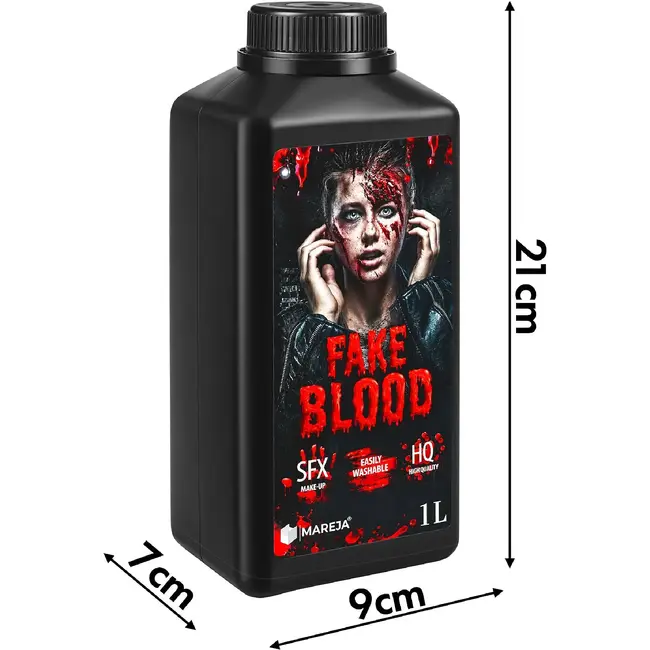 MAREJA Kunstbloed 1000 ml - Intens rood nepbloed voor Halloween, horror make-up en cosplay