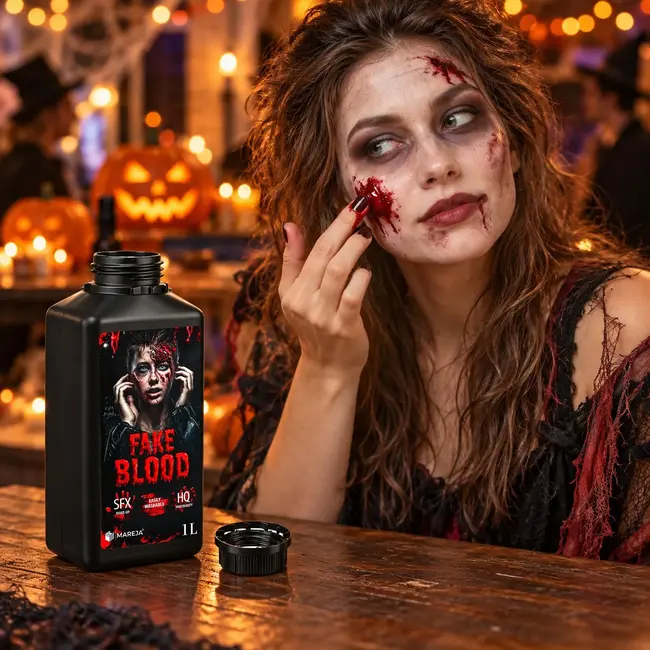 MAREJA Kunstbloed 1000 ml - Intens rood nepbloed voor Halloween, horror make-up en cosplay