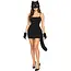 Glimz Kattenkostuum zwart 4-delig - Pluizig masker, staart van 50 cm en pootjes voor cosplay