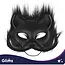 Glimz Kattenkostuum zwart 4-delig - Pluizig masker, staart van 50 cm en pootjes voor cosplay