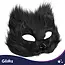 Glimz Kattenkostuum zwart 4-delig - Pluizig masker, staart van 50 cm en pootjes voor cosplay