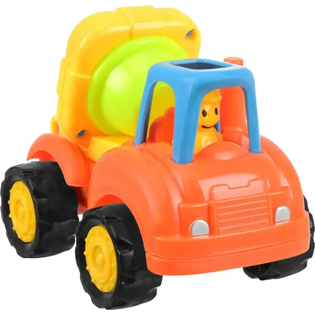 Kruzzel Bouwvoertuigen speelset 4-delig - Tractor, kiepwagen, betonmixer en graafmachine met aandrijving