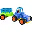 Kruzzel Bouwvoertuigen speelset 4-delig - Tractor, kiepwagen, betonmixer en graafmachine met aandrijving