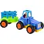 Kruzzel Bouwvoertuigen speelset 4-delig - Tractor, kiepwagen, betonmixer en graafmachine met aandrijving